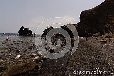 Le Grande Conque beach in Agde Cape, Cap d`Agde Editorial Stock Photo
